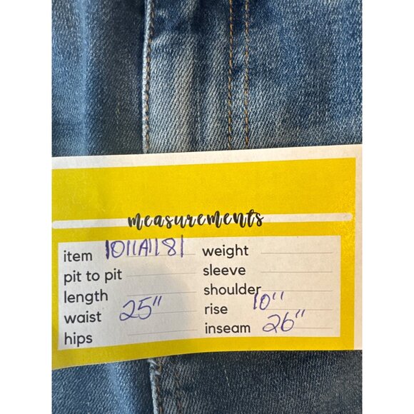 ZARA Womens 6/28 Distressed Cuffed Jeans Size Blue Denim Mid-Rise - Picture 11 of 12